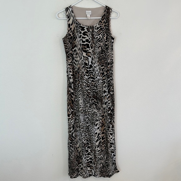 Chico’s Leopard Sleeveless Midi Dress - Picture 2 of 8